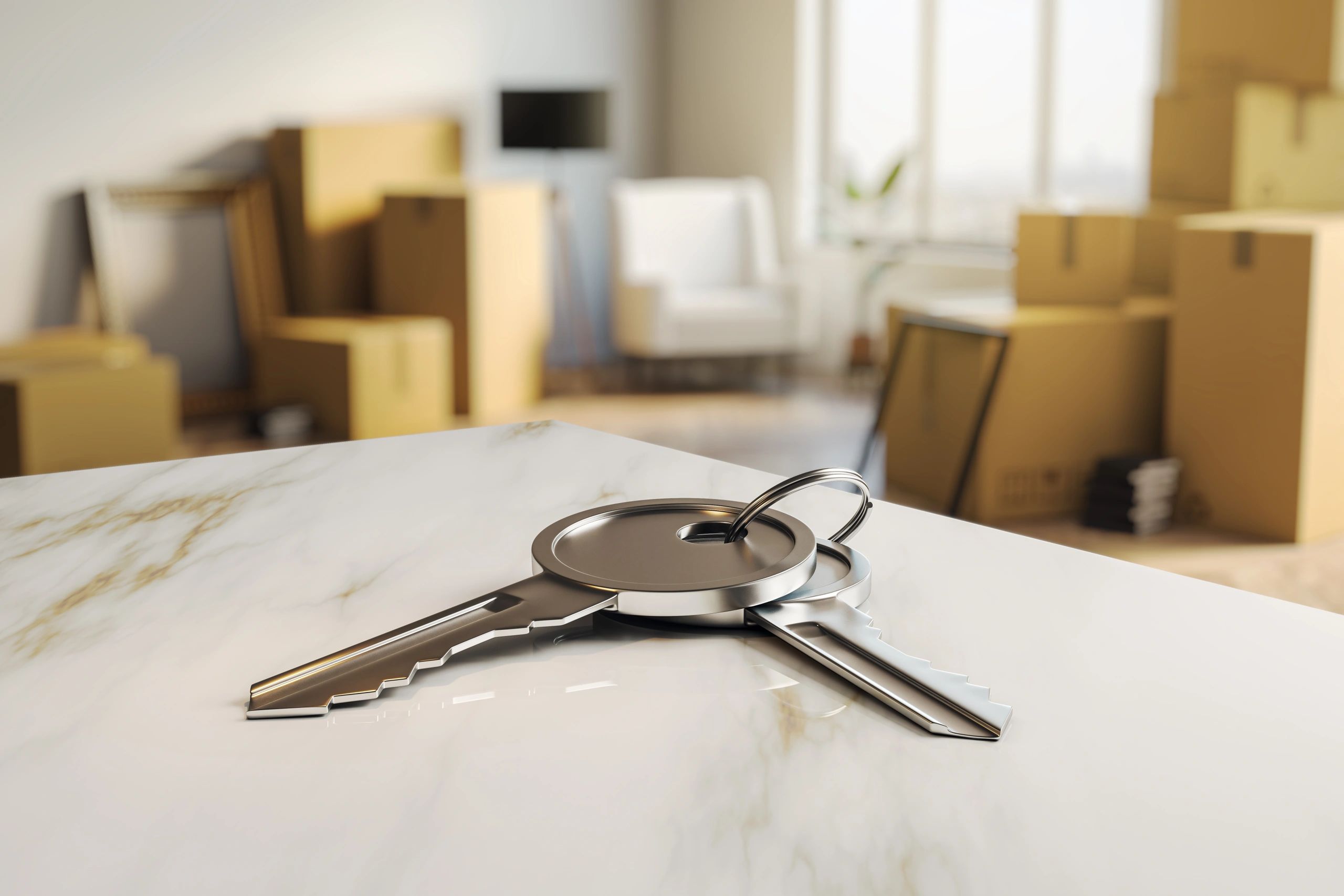 House keys on a table representing closing and homeownership